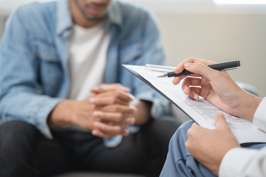 mental health care therapy concept, psychologist counseling to a